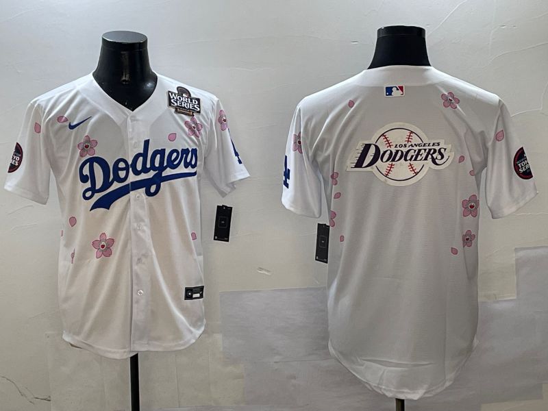 Men Los Angeles Dodgers Blank White Sakura Edition 2025 Nike MLB Jersey style 27